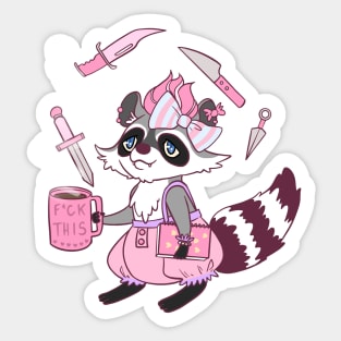 Fairy Kei Raccoon Sticker